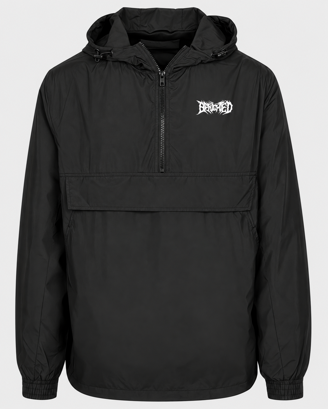 BENIGHTED | "Logo" | Black Embroidered Premium Windbreaker | Men / Women [Unisex]