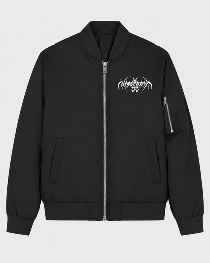 NARGAROTH | "Logo" | Black Embroidered Premium Bomber Jacket | Men / Women [Unisex]