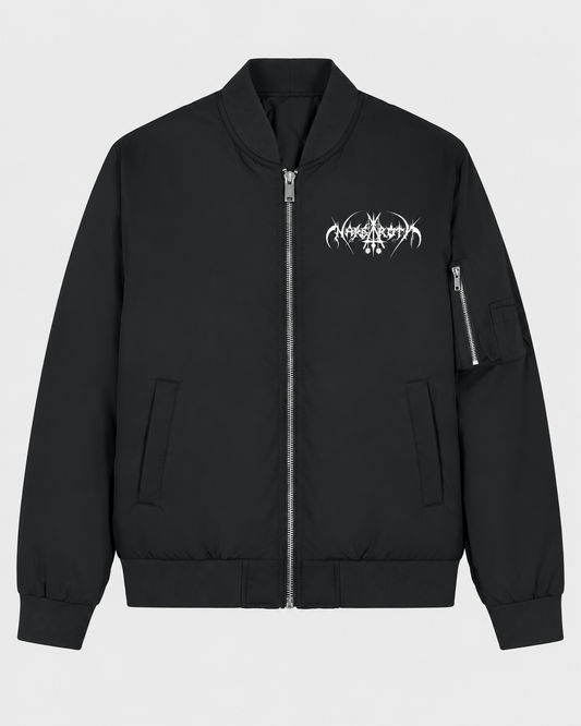 NARGAROTH | "Logo" | Black Embroidered Premium Bomber Jacket | Men / Women [Unisex]
