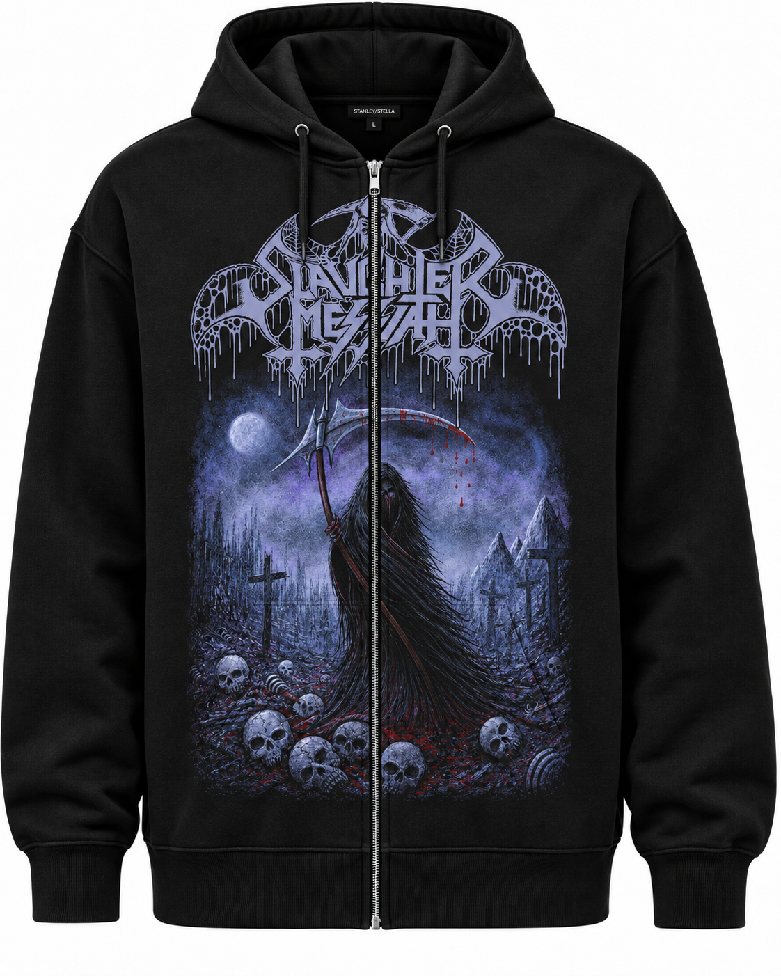 SLAUGHTER MESSIAH | "Exorcized To None" | Black Premium Hooded Zipper | Men / Women [Unisex]