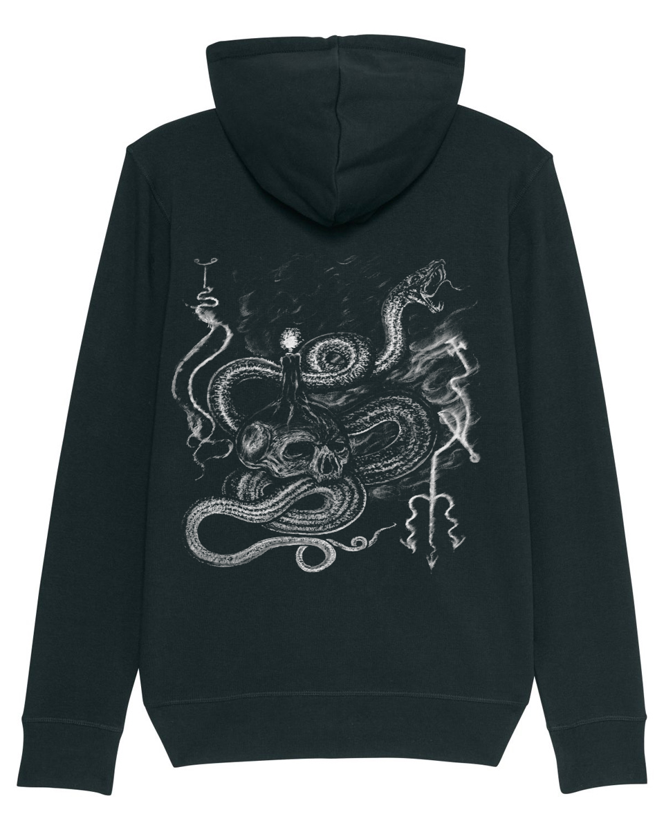 ASAGRAUM | "Snakes & Skull" | Black Premium Hooded Zipper | Men / Women [Unisex]