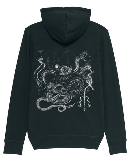 ASAGRAUM | "Snakes & Skull" | Black Premium Hooded Zipper | Men / Women [Unisex]