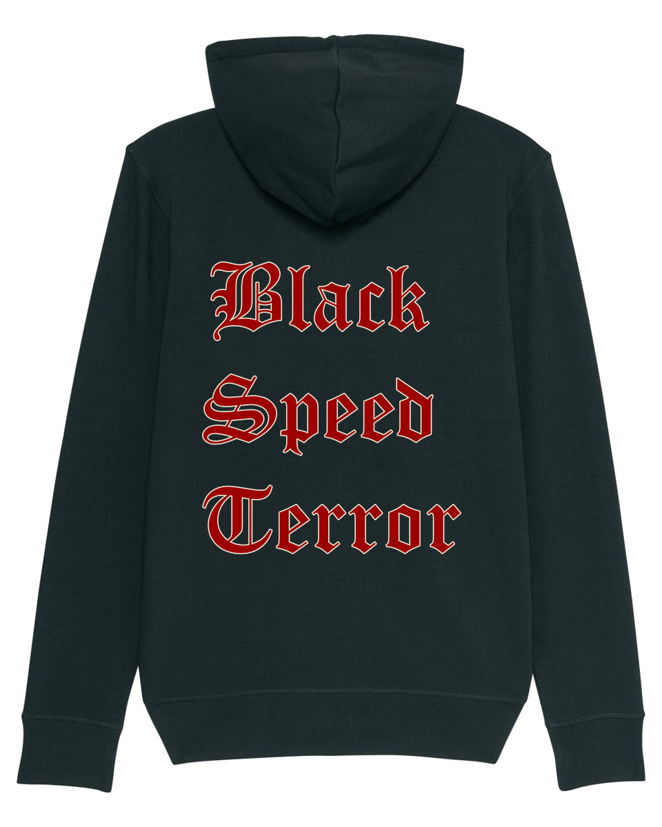 SLAUGHTER MESSIAH | "Black Speed Terror" | Black Premium Hooded Zipper | Men / Women [Unisex]