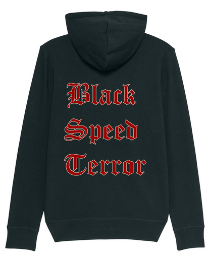 SLAUGHTER MESSIAH | "Black Speed Terror" | Black Premium Hooded Zipper | Men / Women [Unisex]