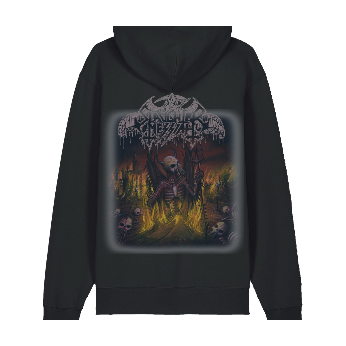 SLAUGHTER MESSIAH | "Cursed To The Pyre II" | Black Premium Hooded Zipper | Men / Women [Unisex]