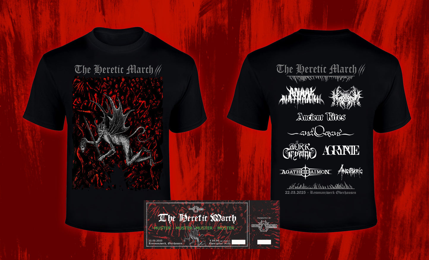 THE HERETIC MARCH 2025 - Festival - Bundle: HardTicket & T-Shirt (MEN)