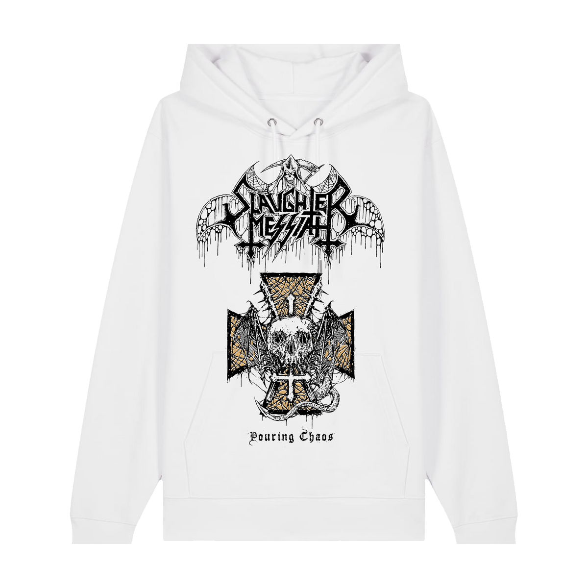 SLAUGHTER MESSIAH | "Pouring Chaos" | White Premium Hoodie | Men / Women [Unisex]