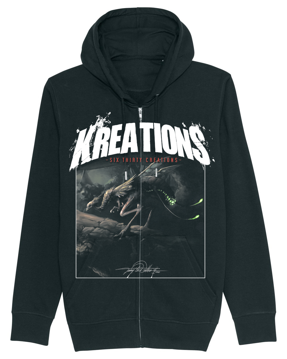 TOMMY LEE WENDTNER | "Micro Monster" | Black Premium Hooded Zipper | Men / Women [Unisex]