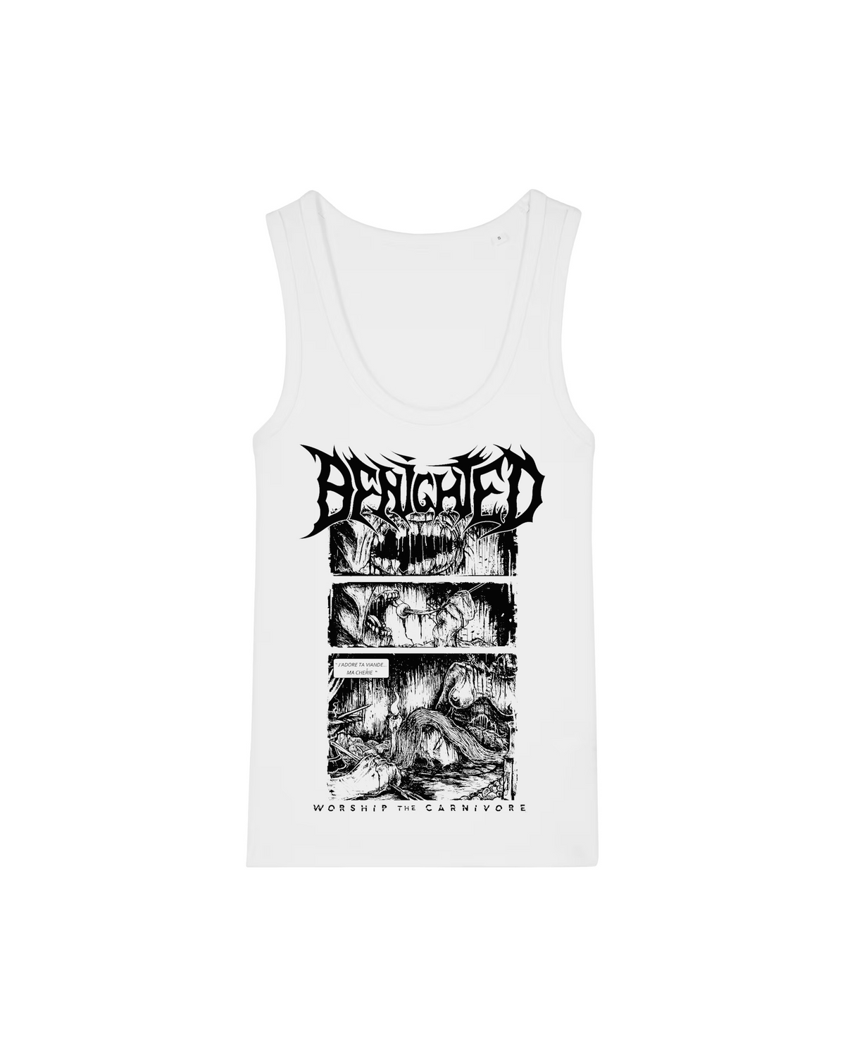 BENIGHTED | "Carnivore" | White Premium Tanktop | Women / Ladies