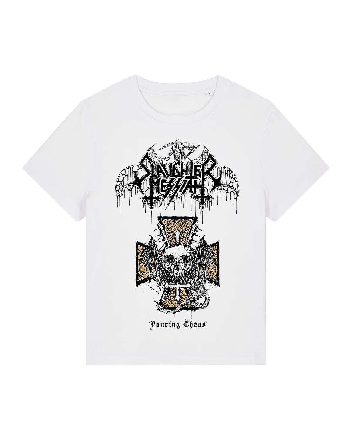 SLAUGHTER MESSIAH | "Pouring Chaos" | White Premium T-Shirt | Women / Ladies