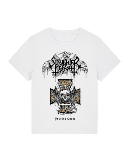 SLAUGHTER MESSIAH | "Pouring Chaos" | White Premium T-Shirt | Women / Ladies