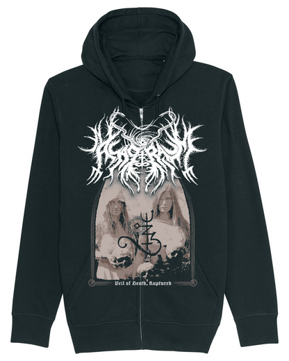 ASAGRAUM | "Veil Of Death" | Black Premium Hooded Zipper | Men / Women [Unisex]