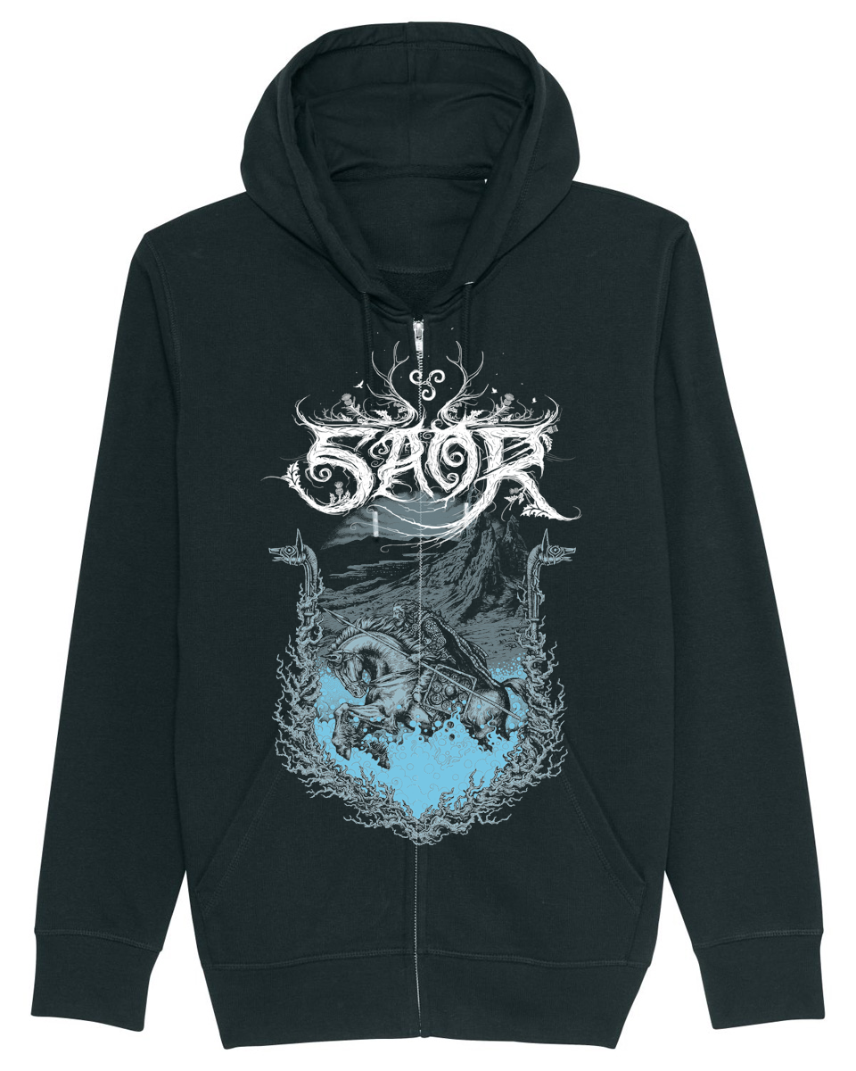 SAOR | "Call Of The Carnyx" | Black Premium Hooded Zipper | Men / Women [Unisex]