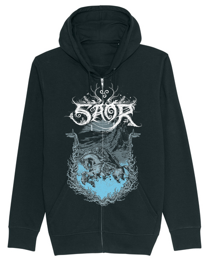 SAOR | "Call Of The Carnyx" | Black Premium Hooded Zipper | Men / Women [Unisex]
