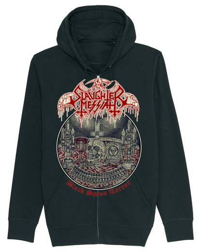 SLAUGHTER MESSIAH | "Black Speed Terror" | Black Premium Hooded Zipper | Men / Women [Unisex]