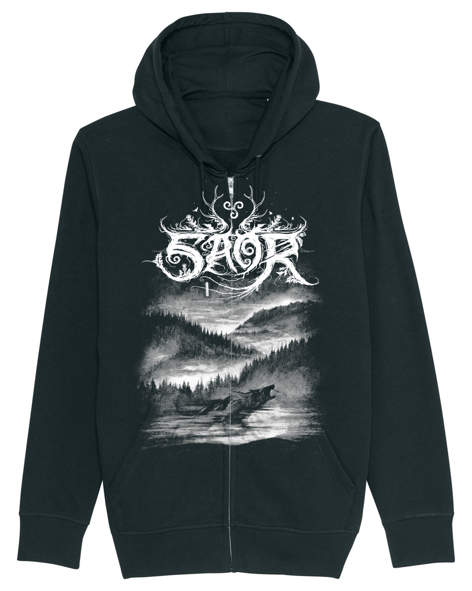 SAOR | "Wolf" | Black Premium Hooded Zipper | Men / Women [Unisex]