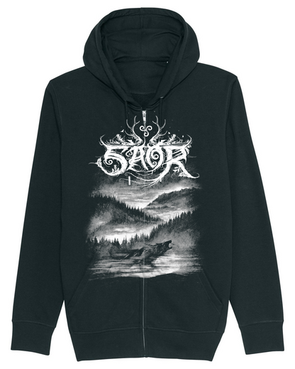 SAOR | "Wolf" | Black Premium Hooded Zipper | Men / Women [Unisex]