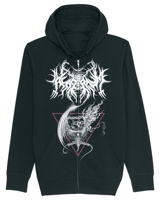 ASAGRAUM | "Triangle" | Black Premium Hooded Zipper | Men / Women [Unisex]