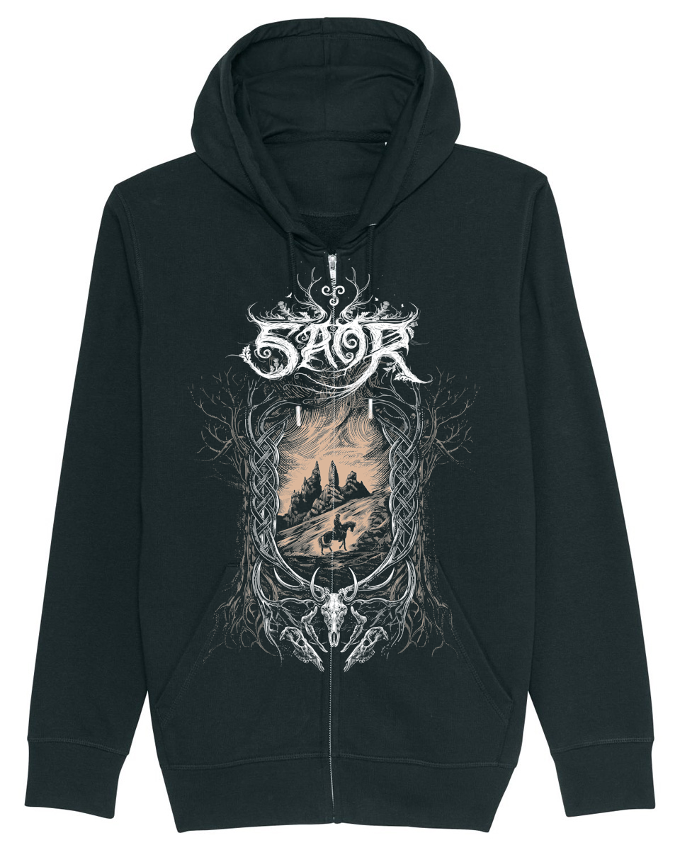 SAOR | "The Wanderer" | Black Premium Hooded Zipper | Men / Women [Unisex]
