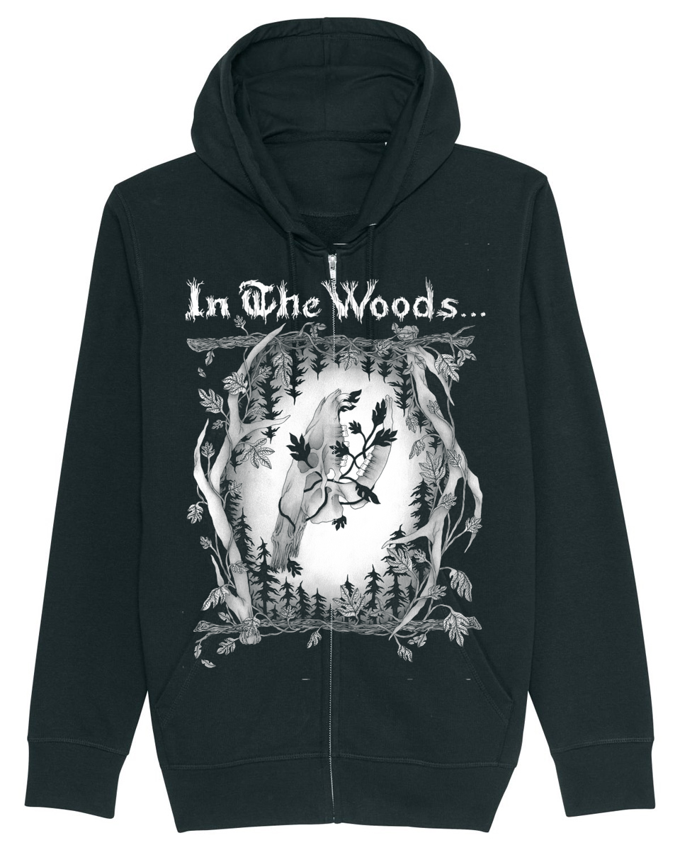 IN THE WOODS... | "Beinrester" | Black Premium Hooded Zipper | Men / Women [Unisex]