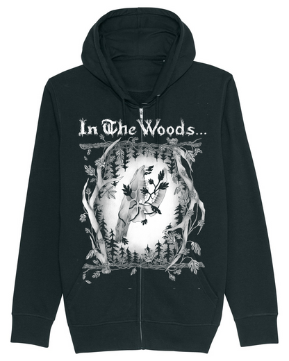 IN THE WOODS... | "Beinrester" | Black Premium Hooded Zipper | Men / Women [Unisex]