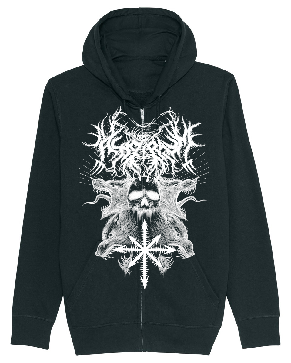 ASAGRAUM | "Wolves" | Black Premium Hooded Zipper | Men / Women [Unisex]