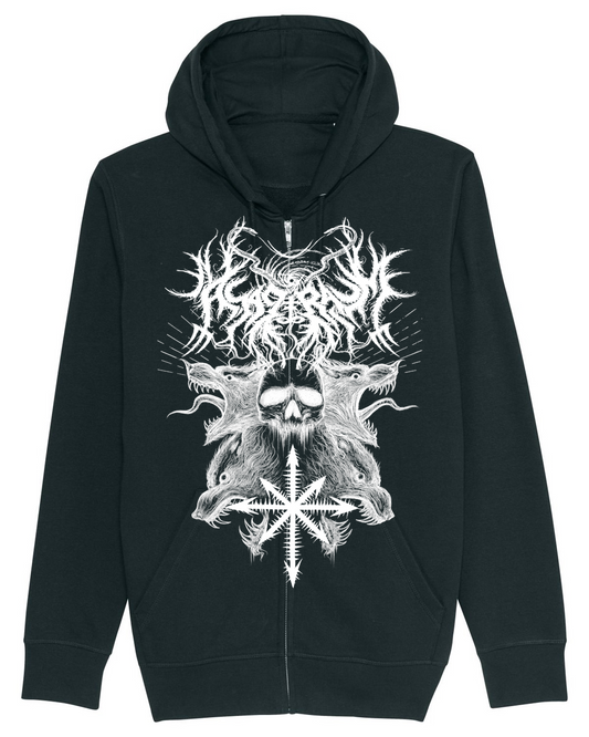 ASAGRAUM | "Wolves" | Black Premium Hooded Zipper | Men / Women [Unisex]