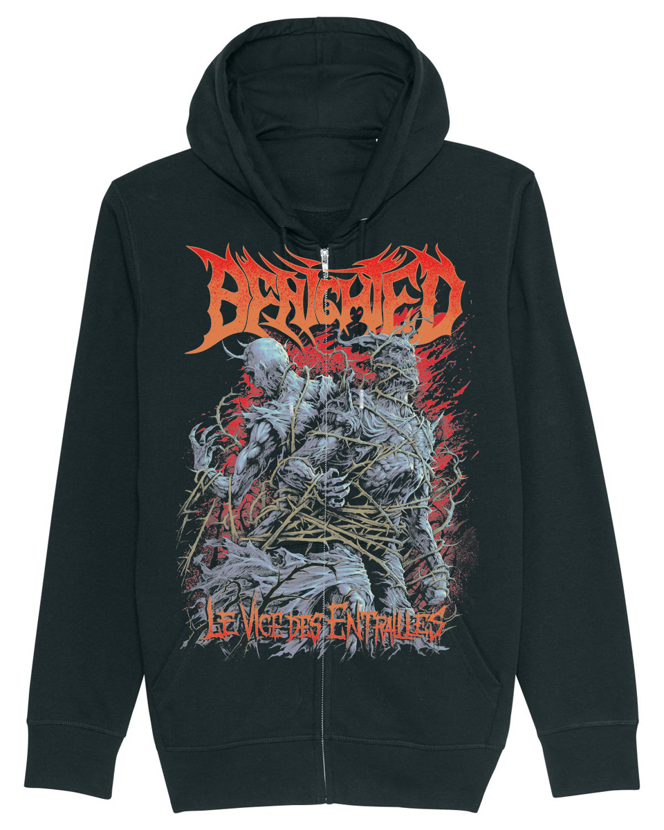 BENIGHTED | "Le Vice Des Entrailles" | Black Premium Hooded Zipper | Men / Women [Unisex]