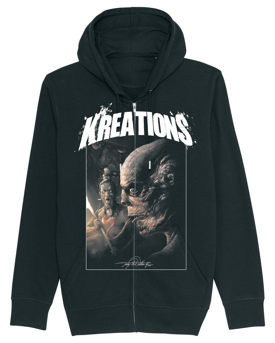 TOMMY LEE WENDTNER | "Tattoo Demon" | Black Premium Hooded Zipper | Men / Women [Unisex]