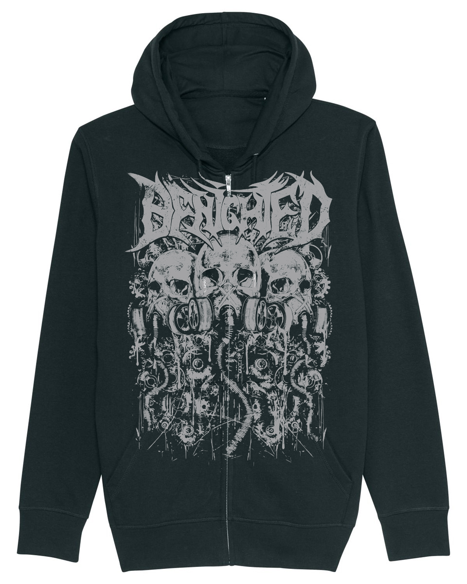 BENIGHTED | "Bioskull" | Black Premium Hooded Zipper | Men / Women [Unisex]
