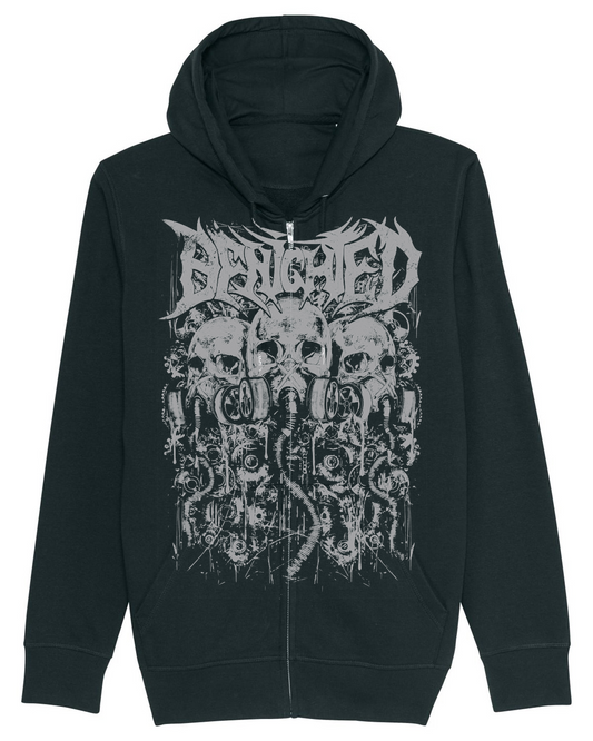 BENIGHTED | "Bioskull" | Black Premium Hooded Zipper | Men / Women [Unisex]