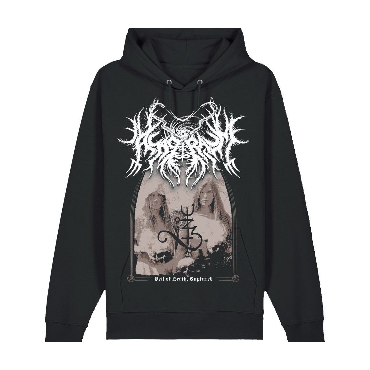 ASAGRAUM | "Veil Of Death" | Black Premium Hoodie | Men / Women [Unisex]