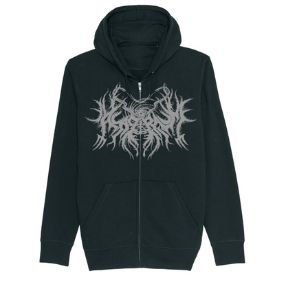 ASAGRAUM | "Snakes & Skull" | Black Premium Hooded Zipper | Men / Women [Unisex]