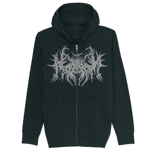 ASAGRAUM | "Snakes & Skull" | Black Premium Hooded Zipper | Men / Women [Unisex]